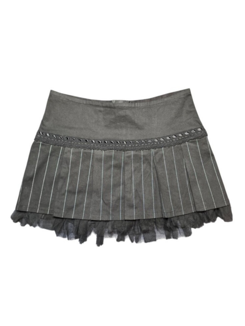 NWT Vintage Y2K Tripp NYC Pinstripe Pleated Mini Skirt Medium